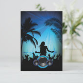 ブラックブルービーチパーティー踊り音楽パームツリーFU 招待状 (スタンド正面)