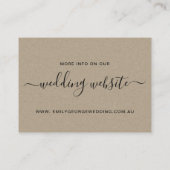 ブラックブルーピンクの葉のリース結婚のウェブサイト エンクロージャーカード (裏面)