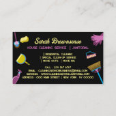 ブラックブルーピンクハウスキーパー清掃清掃守衛室 名刺 (裏面)