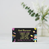 ブラックブルーピンクハウスキーパー清掃清掃守衛室 名刺 (スタンド正面)