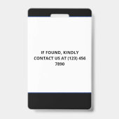 ブラックブルーフォト&大きなロゴプレスID バッジ (裏面)