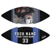 ブラックブループレイヤー名番号チームフォト アメリカンフットボール (パネル)