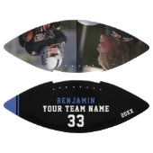 ブラックブループレイヤー名番号チーム2写真 アメリカンフットボール (パネル)