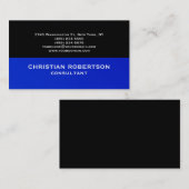 ブラックブループレーンモダンコンサルタント名刺 名刺 (正面/裏面)