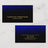 ブラックブループレーンモダンコンサルタント名刺 名刺 (正面/裏面)