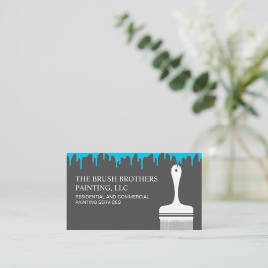 ブラックブループロフェッショナルハウスペインター 名刺 (スタンド正面)