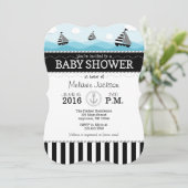ブラックブルーベビー航海のシャワー招待状 招待状 (スタンド正面)