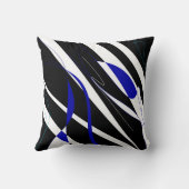 ブラックブルーホワイトデザイン クッション (裏面)