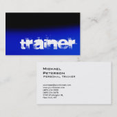 ブラックブルーホワイトプロフェッショナルスポーツ名刺 名刺 (正面/裏面)