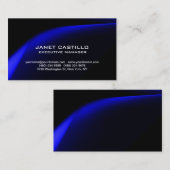 ブラックブルーモダンプロフェッショナルパーソナルシンプル 名刺 (正面/裏面)
