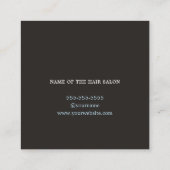 ブラックブルーモダンホワイトハサミ美容師 スクエア名刺 (裏面)
