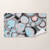 ブラックブルーモチャピンクのグラデーション同心円 バスタオルセット (ハンドタオル)