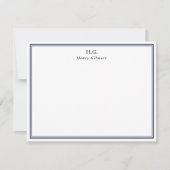 ブラックブルーモノグラムの ノートカード (正面)