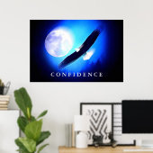 ブラックブルーランディングイーグルやる気を起こさせる自信 ポスター (ホームオフィス)