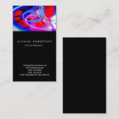 ブラックブルーレッド抽象芸術コンサルタント名刺 名刺 (正面/裏面)
