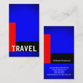 ブラックブルーレッド旅行代理店の名刺 名刺 (正面/裏面)