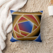 ブラックブルーレッド金ゴールドグラデーションアビス抽象芸術アート クッション (ブランケット)