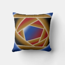 ブラックブルーレッド金ゴールドグラデーションアビス抽象芸術アート クッション