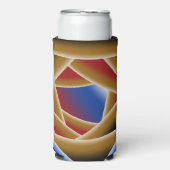 ブラックブルーレッド金ゴールドグラデーションアビス抽象芸術アート スリム缶クーラー (Seltzer正面)