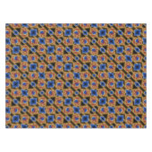 ブラックブルーレッド金ゴールドグラデーションアビス抽象芸術アート テーブルクロス (正面(横))