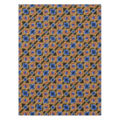 ブラックブルーレッド金ゴールドグラデーションアビス抽象芸術アート テーブルクロス (正面)