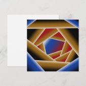 ブラックブルーレッド金ゴールドグラデーションアビス抽象芸術アート ノートカード (正面/裏面)