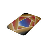 ブラックブルーレッド金ゴールドグラデーションアビス抽象芸術アート バスマット (アングル)