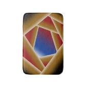 ブラックブルーレッド金ゴールドグラデーションアビス抽象芸術アート バスマット (正面縦)