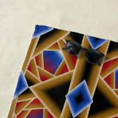 ブラックブルーレッド金ゴールドグラデーションアビス抽象芸術アート ビーチタオル (インサイチュ)