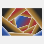 ブラックブルーレッド金ゴールドグラデーションアビス抽象芸術アート ラッピングペーパーシート (正面)
