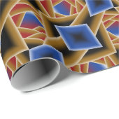 ブラックブルーレッド金ゴールドグラデーションアビス抽象芸術アート ラッピングペーパー (ロールコーナー)