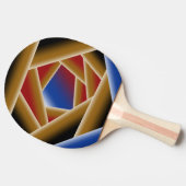 ブラックブルーレッド金ゴールドグラデーションアビス抽象芸術アート 卓球ラケット (横)