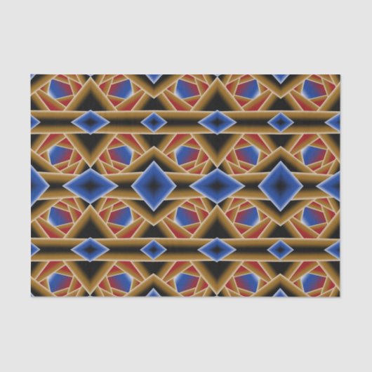 ブラックブルーレッド金ゴールドグラデーションアビス抽象芸術アート 薄葉紙 (正面)