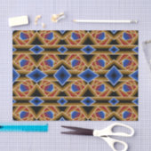 ブラックブルーレッド金ゴールドグラデーションアビス抽象芸術アート 薄葉紙 (クラフト)