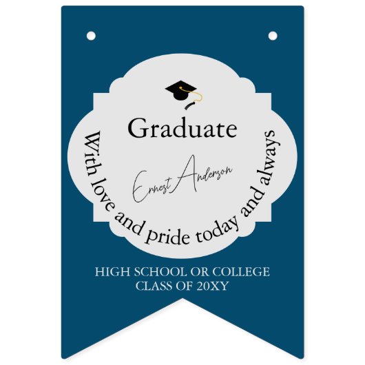 ブラックブルー写真おめでとう大学院卒業 バンティングフラッグ (第10の旗)