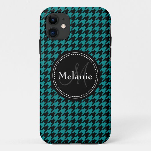 ブラックブルー千鳥格子のパタモノグラムのーン Case-Mate iPhoneケース (裏面)