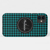ブラックブルー千鳥格子のパタモノグラムのーン Case-Mate iPhoneケース (裏面(横))