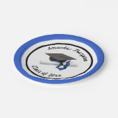 ブラックブルー卒業キャップ&タッセル |カスタム ペーパープレート (アングル)