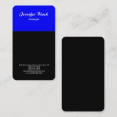 ブラックブルー手書きスクリプトのミニマルモダンリスト 名刺 (正面/裏面)