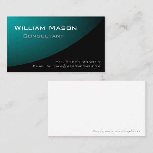 ブラックブルー淡い色のカーブ、プロフェッショナル名刺 名刺 (正面/裏面)