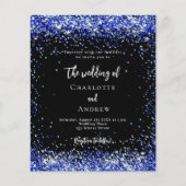 ブラックブルー王室の予算結婚式招待状 チラシ (正面)