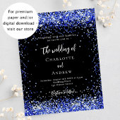 ブラックブルー王室の予算結婚式招待状 チラシ