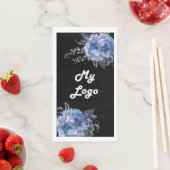 ブラックブルー花模様のビジネスロゴ (インサイチュ)