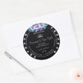 ブラックブルー製品パッケージラベルダイヤモンドロゴ ラウンドシール (封筒)