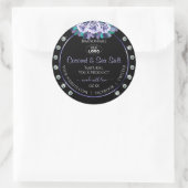 ブラックブルー製品パッケージラベルダイヤモンドロゴ ラウンドシール (バッグ)