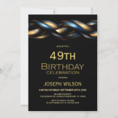 ブラックブルー金ゴールドエイジバースデーパーティー 招待状 (正面)