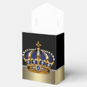 ブラックブルー金ゴールドクラウンプリンスベビーシャワー フェイバーボックス (オープン)