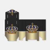 ブラックブルー金ゴールドクラウンプリンスベビーシャワー フェイバーボックス (折り畳みなし)