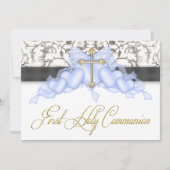 ブラックブルー金ゴールドクロスボーイズブルーファースト 招待状 (正面)