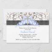 ブラックブルー金ゴールドクロスボーイズブルーファースト 招待状 (裏面)